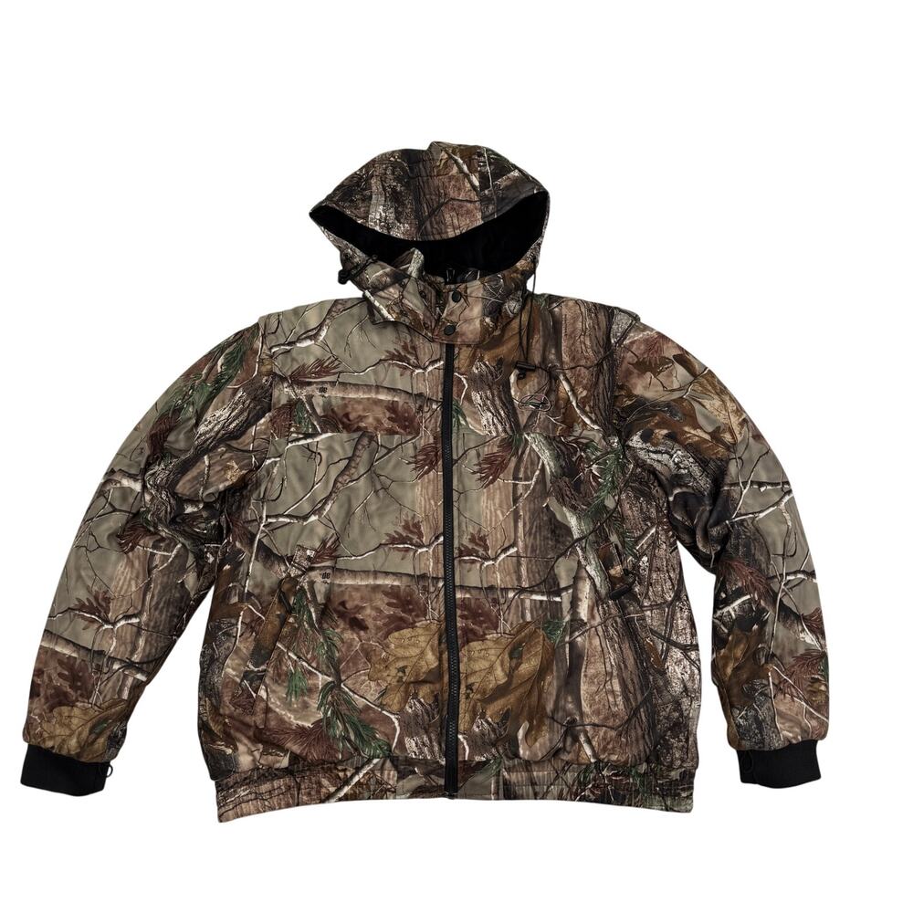 RedHead Camo Hunting Jacket Thinsulate Convertible Hood Sleeves Large